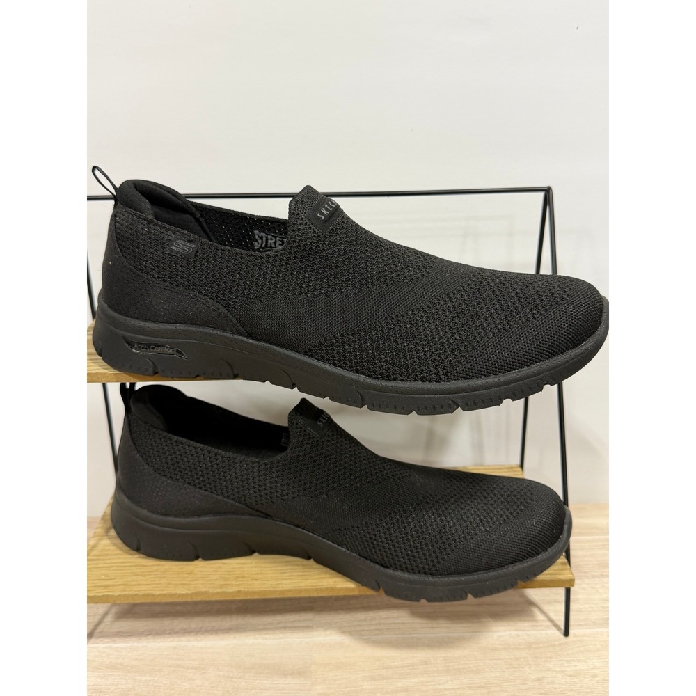 Skechers Arch Comfort Slip On Shoes Womens Size 10 Black Walking Sneaker